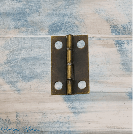 Small antique Bronze finish Butt Hinge 25mm x 16mm - square Corner - Vintique Concepts
