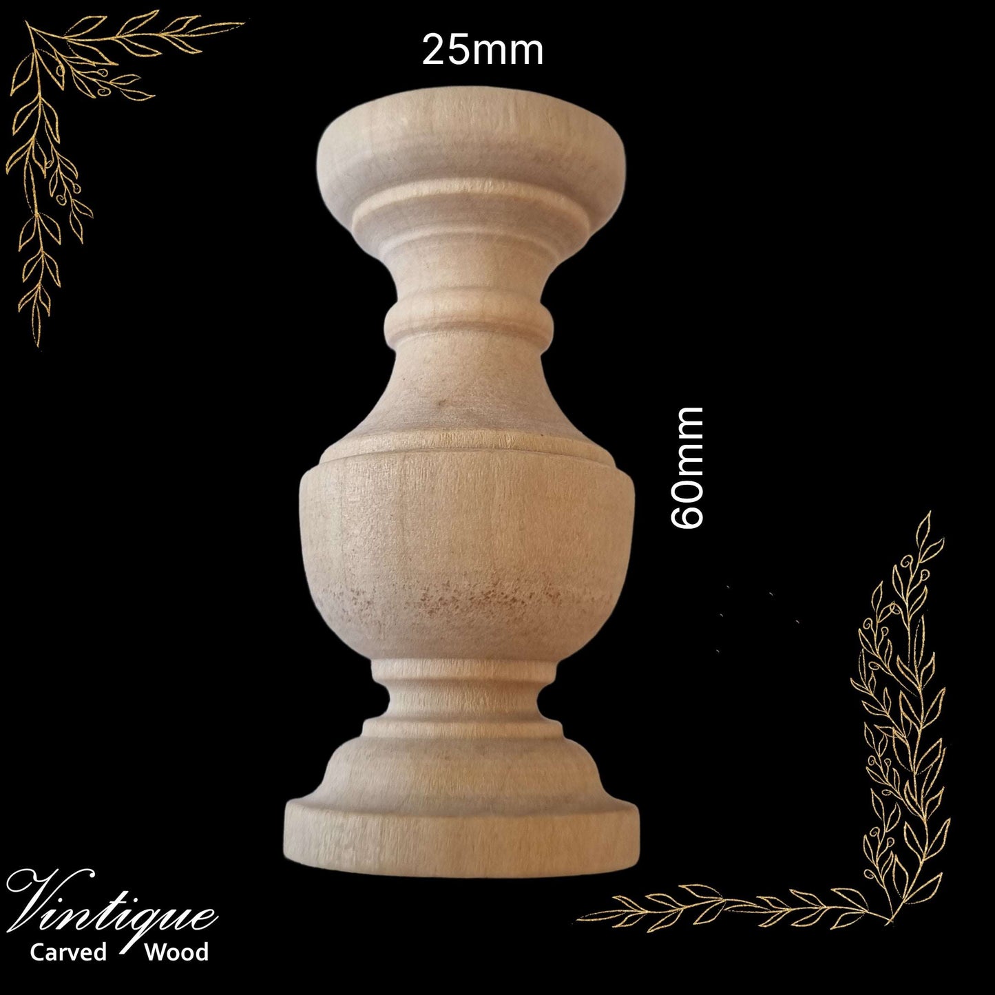 Woodcraft classic Wooden Spindle 25mm dia x 60mm long