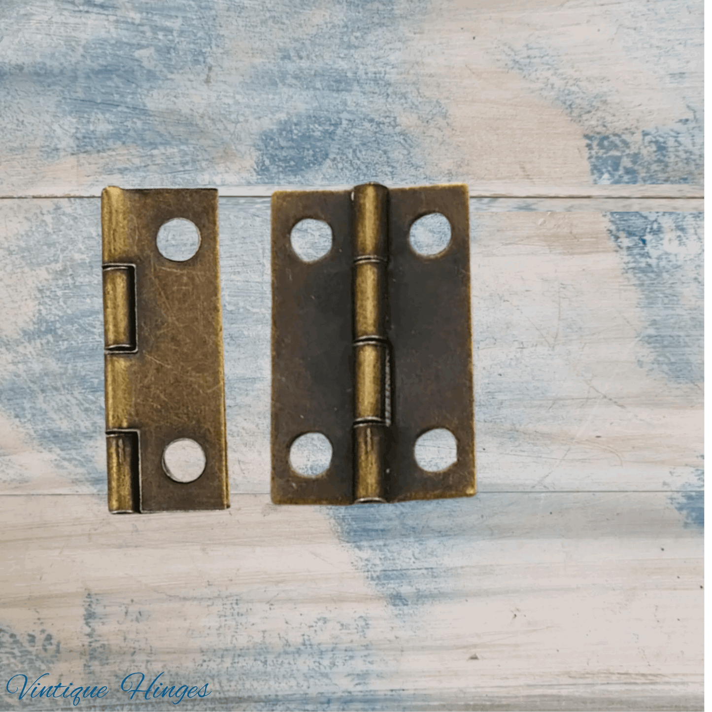 Small antique Bronze finish Butt Hinge 25mm x 16mm - square Corner - Vintique Concepts