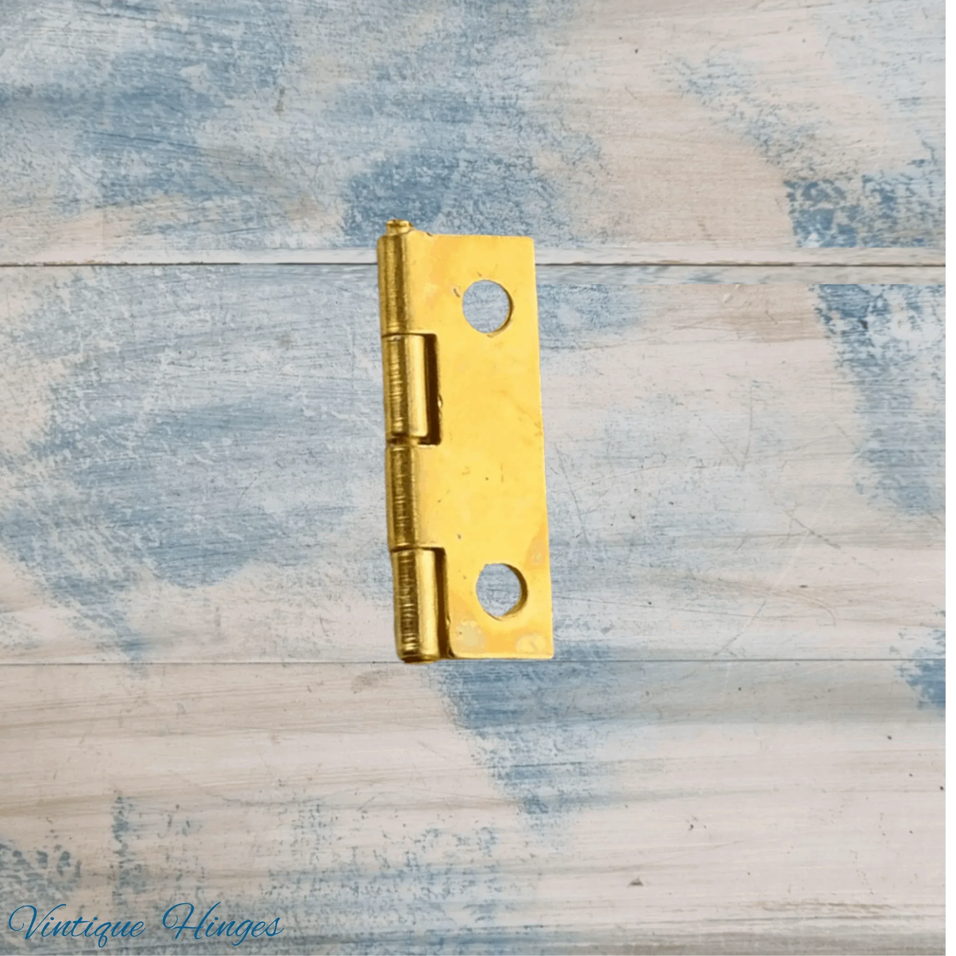Small Gold finish Butt Hinge 25mm x 16mm - square Corner - Vintique Concepts