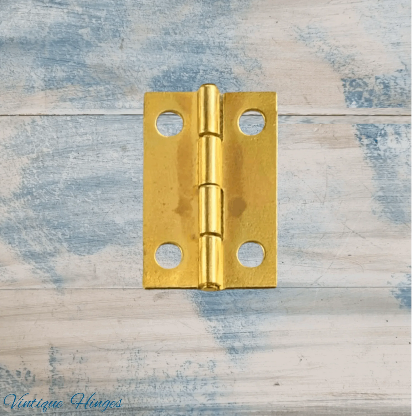 Small Gold finish Butt Hinge 25mm x 16mm - square Corner - Vintique Concepts