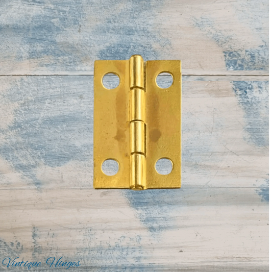 Small Gold finish Butt Hinge 25mm x 16mm - square Corner - Vintique Concepts