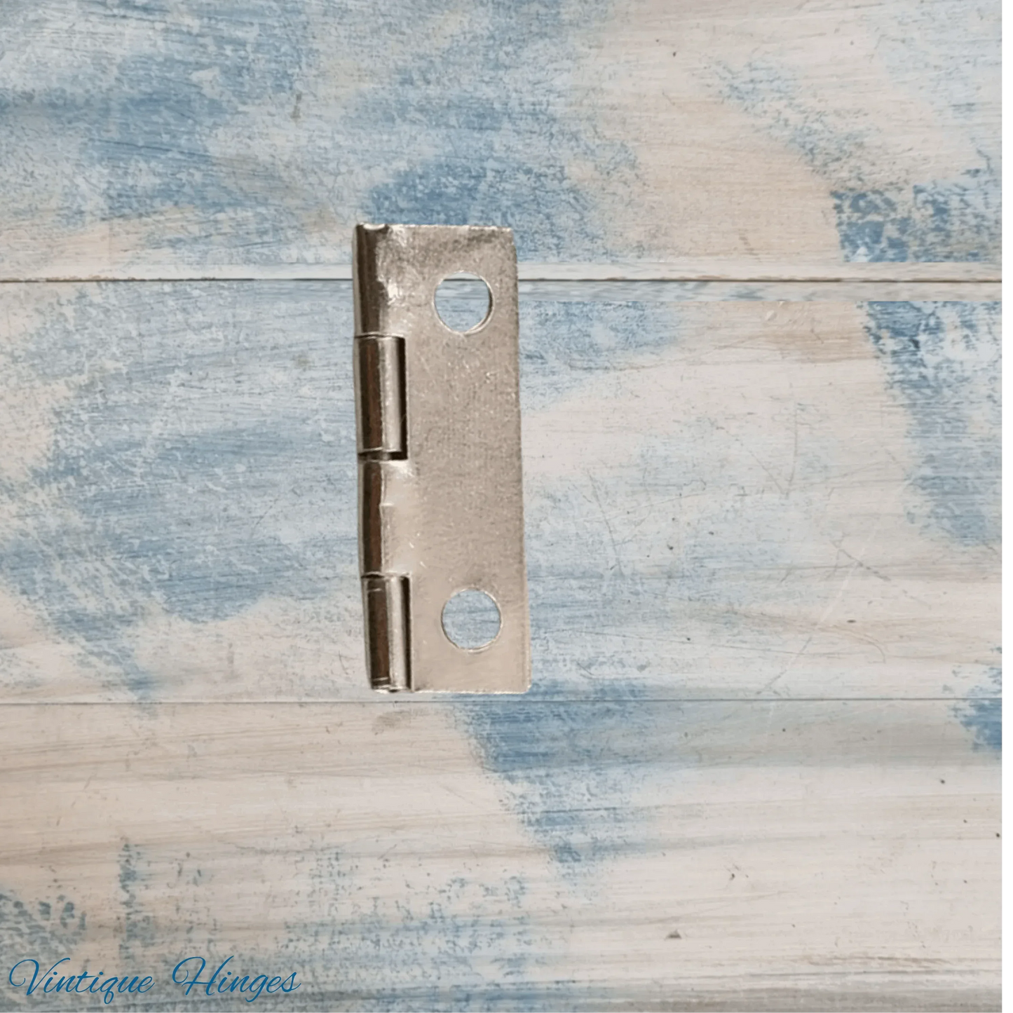 Small Silver finish Butt Hinge 25mm x 16mm - square Corner - Vintique Concepts