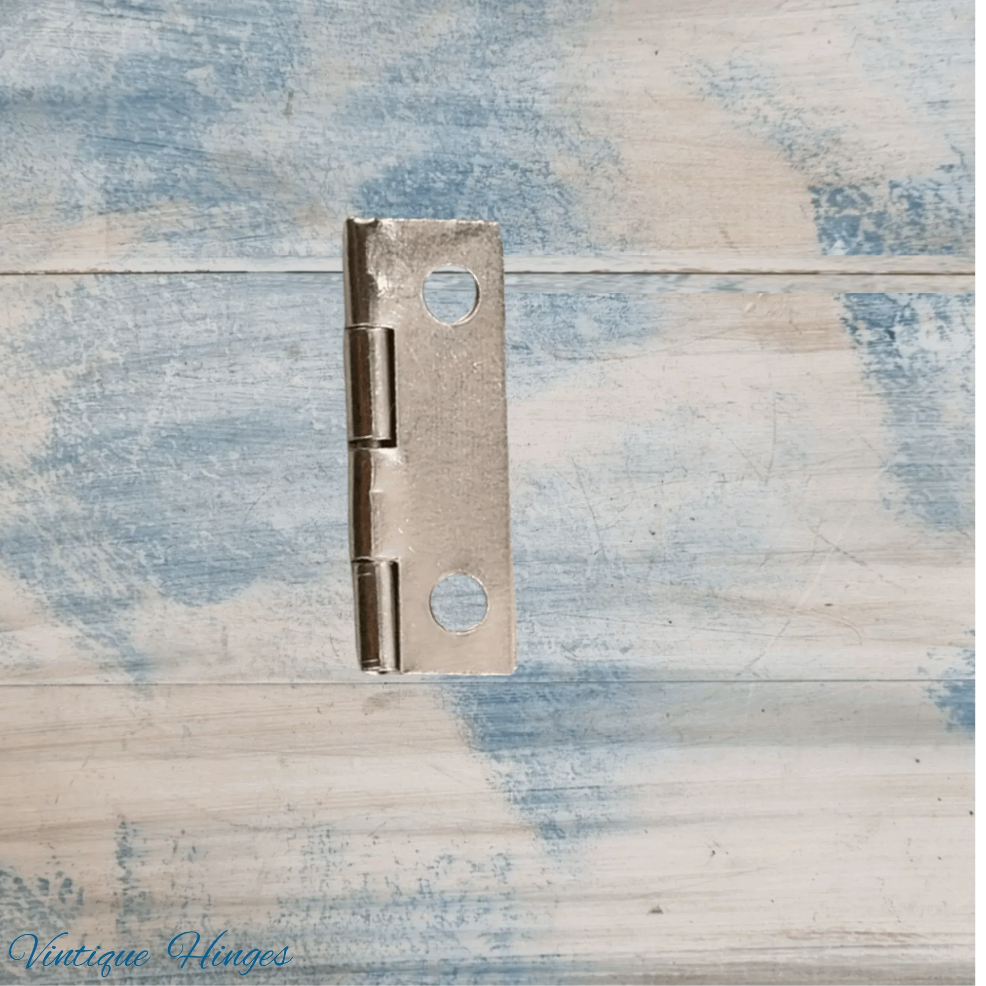 Small Silver finish Butt Hinge 25mm x 16mm - square Corner - Vintique Concepts