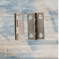 Small Silver finish Butt Hinge 25mm x 16mm - square Corner - Vintique Concepts