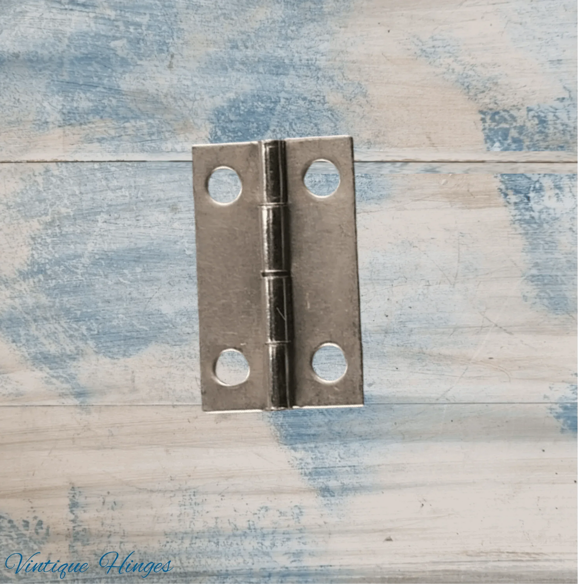 Small Silver finish Butt Hinge 25mm x 16mm - square Corner - Vintique Concepts