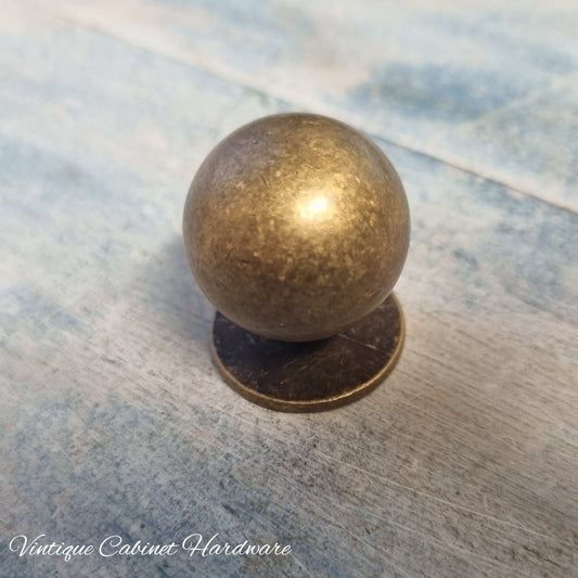 Solid heavy round ball Bronze Drawer Knob 25mm diameter