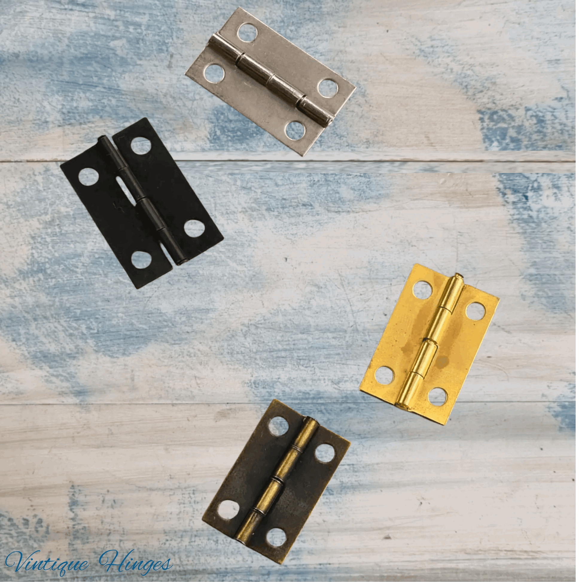 Small antique Bronze finish Butt Hinge 25mm x 16mm - square Corner - Vintique Concepts