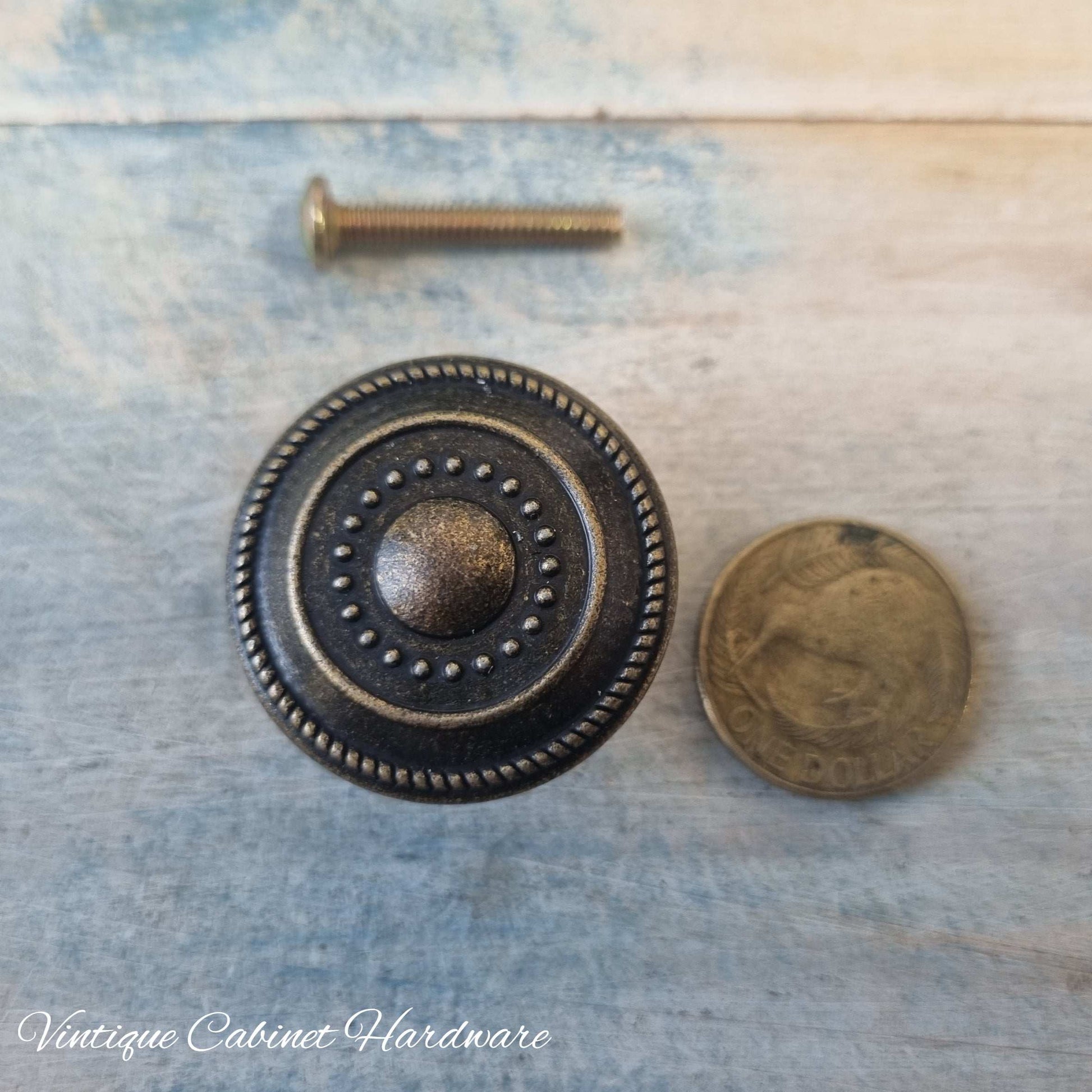 Retro dimple Bronze Drawer Knob 32mm diameter