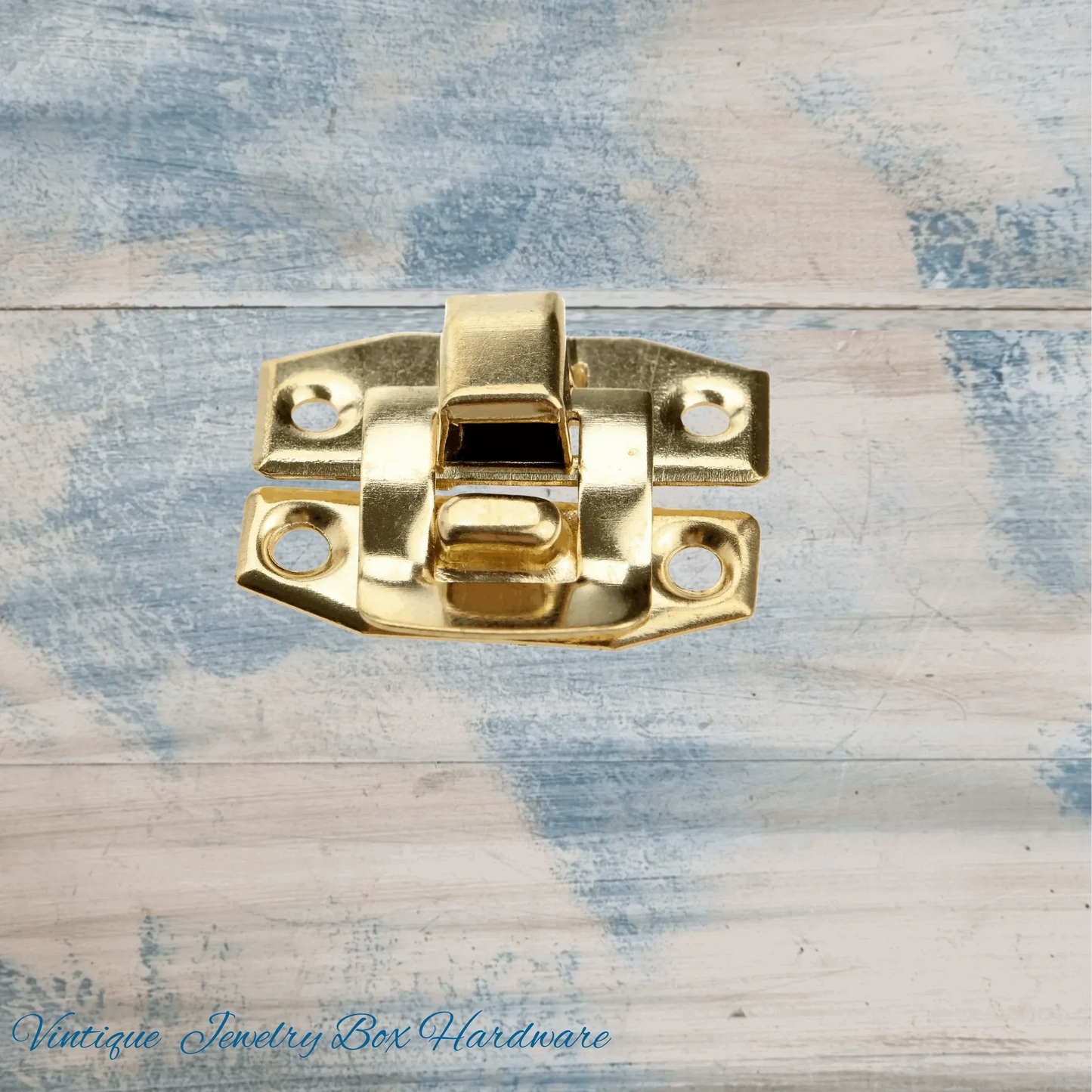 Mini retro jewelry box hasp Latch Gold 23mm x 20mm - Vintique Concepts