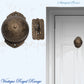 Antiqued Brass Regal manual Turn door bell 92mm dia bell - Vintique Concepts