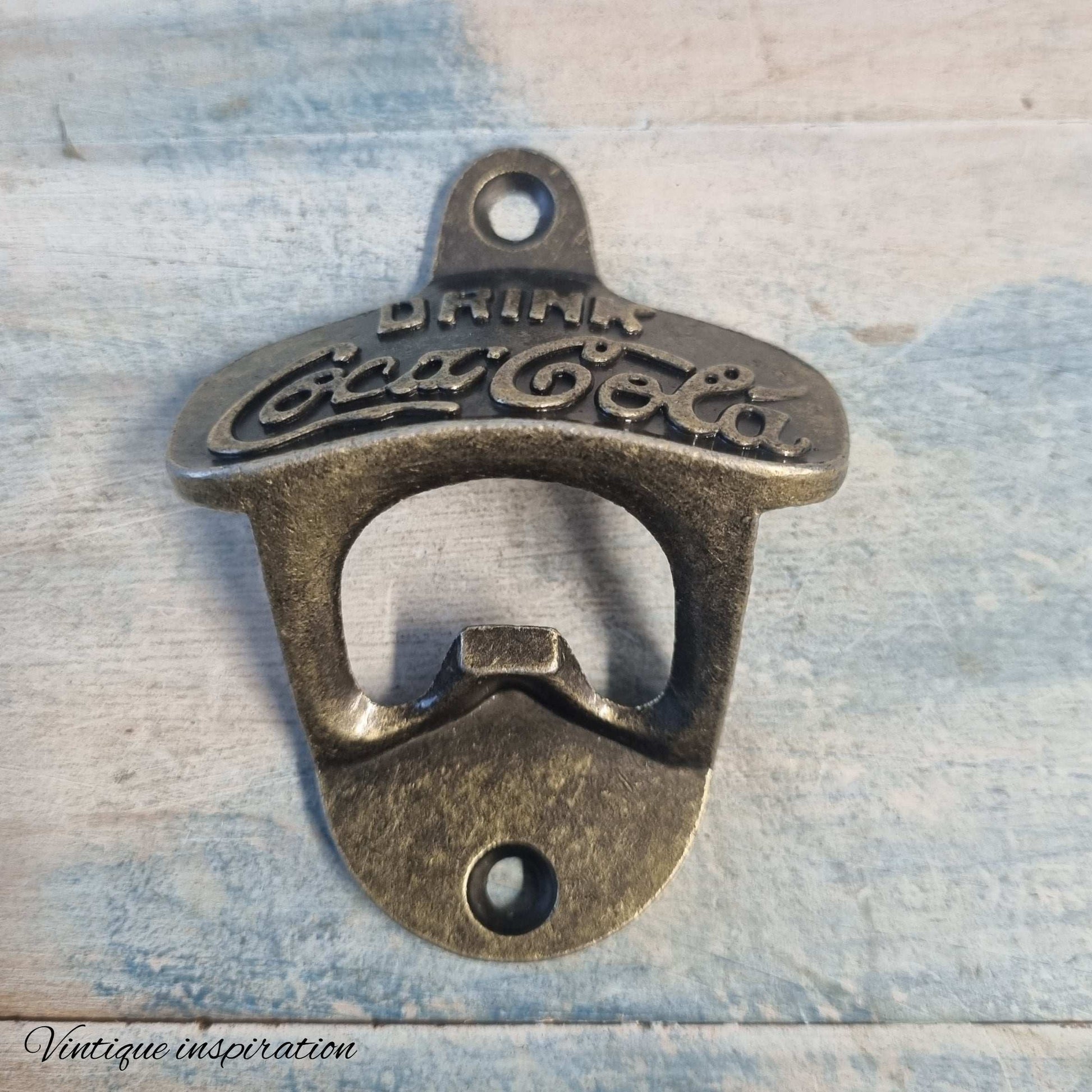 Coca Cola- Bronze heavy duty Wall Mounted Vintage Bottle opener for beer bottles etc