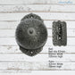 Rustic Iron Regal manual Turn door bell 92mm dia bell - Vintique Concepts