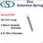 Zinc Extension Spring 38.1mm L( x 3.96 OD x 0.51 WD) (Copy)