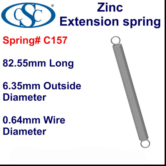 Zinc Extension Spring  9.85mm Long (11.13 OD x 0.86 WD) C161