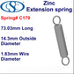 Zinc Extension Spring 82.55mm Long (15.88 OD x 1.83 WD) C181 from Century