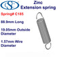 Zinc Extension Spring 79.38mm Long (19.05 OD x 2.67 WD)  C189 from Century