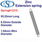 Zinc Extension Spring  114.3mm Long (11.91 OD x 1.04 WD) C215 from Century (Copy)