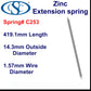Zinc Extension Spring 114.3mm Long (20.65 OD x 2.31 WD) C257 from Century