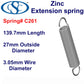 Zinc Extension Spring 152.4mm Long (22.23 OD x 2.31 WD) C263 from Century