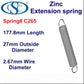 Zinc Extension Spring 165.1mm Long (31.75 OD x 4.11 WD) C267 from Century