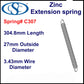 Zinc Extension Spring 299.7mm Long (22.22 OD x 2.31 WD) C309 from Century