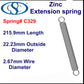 Zinc Extension Spring 190.5mm Long (25.40 OD x 2.67 WD) C331 from Century