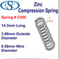 Zinc Compression Spring 12.7mm Long (3.96 OD x 0.76 WD) C502 (2 pack) from Century