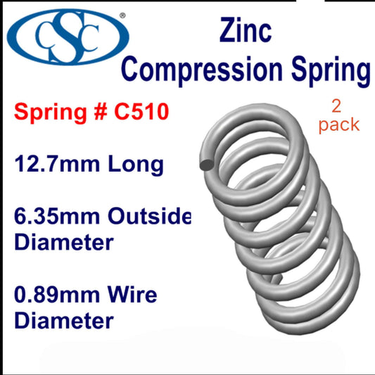 Zinc Compression Spring  25.4mm Long (3.18 OD x 0.36 WD) C512 (2 pack) from Century