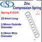Zinc Compression Spring  22.23mm long (4.78 OD x 0.41 WD) C520 (2 pack) from Century