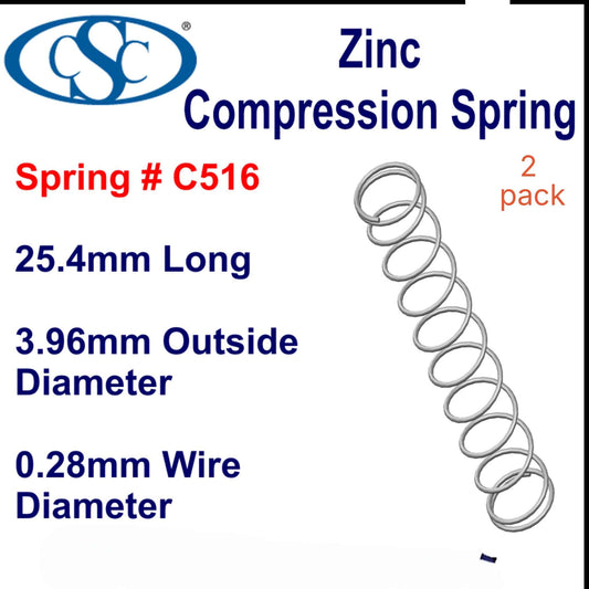 Zinc Compression Spring  22.23mm long (4.78 OD x 0.41 WD) C520 (2 pack) from Century