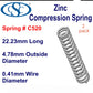 Zinc Compression Spring  25.4mm Long (4.78 OD x 0.71 WD) C526 (2 pack) from Century