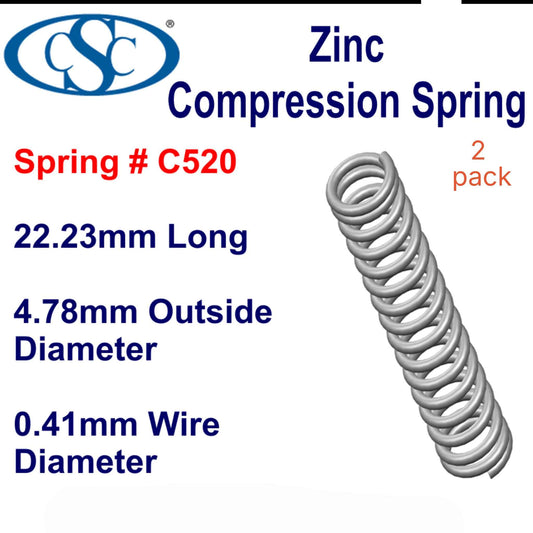 Zinc Compression Spring  25.4mm Long (4.78 OD x 0.71 WD) C526 (2 pack) from Century
