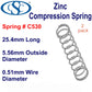 Zinc Compression Spring  25.4mm Long (4.78 OD x 0.33 WD ) C532 (2 pack) from Century
