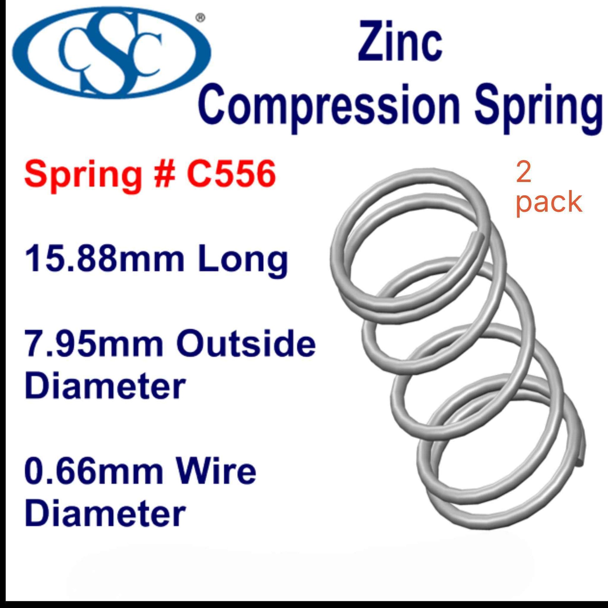 Zinc Compression Spring 19.05mm long (9.53 OD x 0.81 WD) C566 (2 pack) from Century
