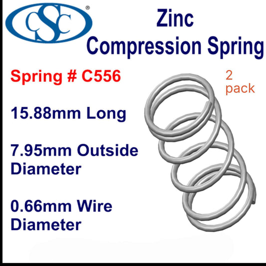Zinc Compression Spring 19.05mm long (9.53 OD x 0.81 WD) C566 (2 pack) from Century