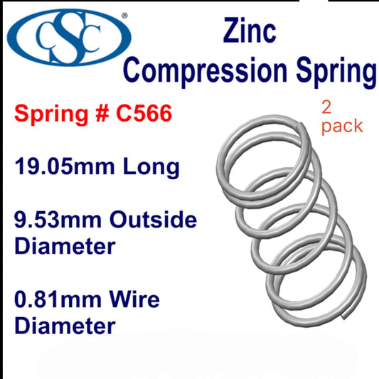 Zinc Compression Spring 22.4mm long (6.335 OD x 1.04 wd) C568 (2 pack) from Century