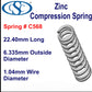 Zinc Compression Spring 34.93mm Long (3.18 OD x 0.36 WD) C570 (2 pack) from Century