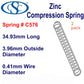 Zinc Compression Spring  34.93mm Long (4.78 OD x 0.33 WD) C578 (2 pack) from Century