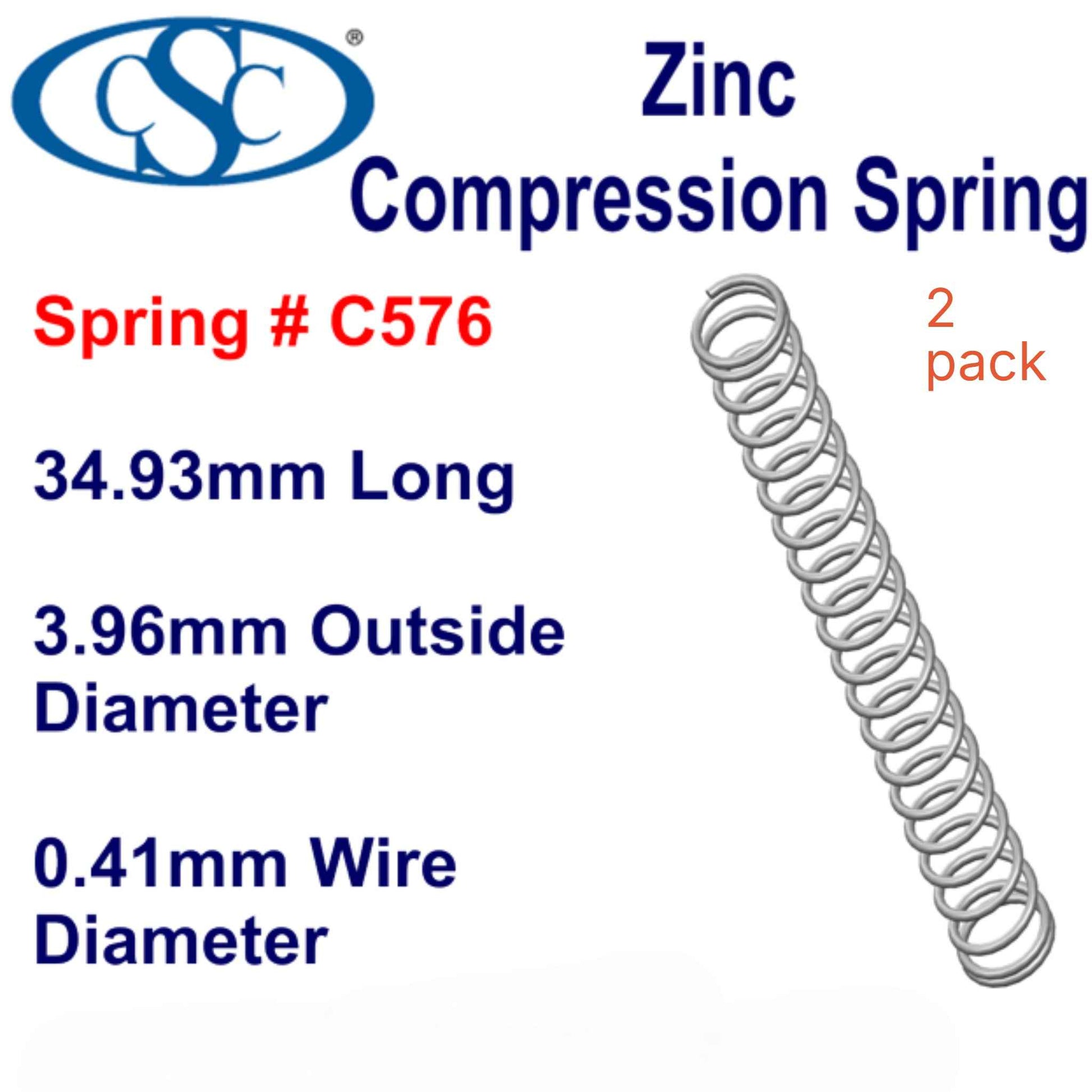 Zinc Compression Spring  34.93mm Long (4.78 OD x 0.33 WD) C578 (2 pack) from Century