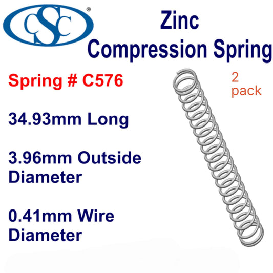 Zinc Compression Spring  34.93mm Long (4.78 OD x 0.33 WD) C578 (2 pack) from Century