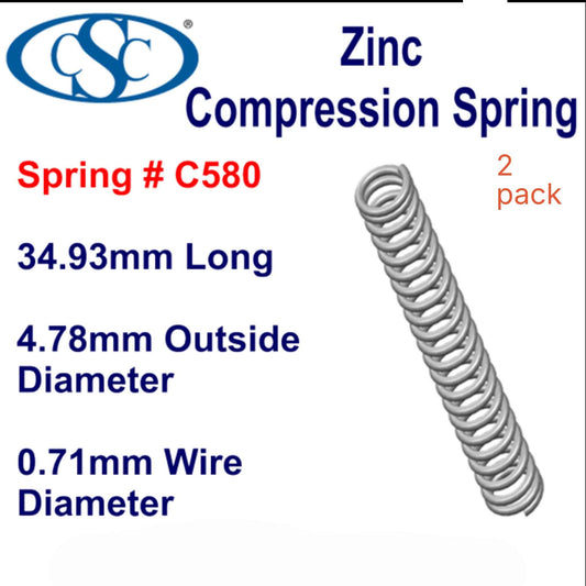 Zinc Compression Spring 34.93mm Long  (4.78 OD x 0.71 WD C580 (2 pack) from Century