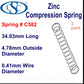 Zinc Compression Spring 34.93mm Long (4.78 OD x 0.41 WD) C582 (2 pack) from Century