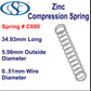 Zinc Compression Spring 34.93mm Long (5.56 OD x 0.51 WD) C600 (2 pack) from Century