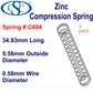 Zinc Compression Spring 34.93mm Long (5.56 OD x 0.58 WD) C604 (2 pack) from Century