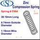 Zinc Compression Spring  38.1mm Long (8.74 OD x 1.19 WD) C664 (2 pack) from Century