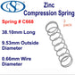 Zinc Compression Spring 38.1mm Long (9.53 OD x 0.66 WD) C668 (2 pack) from Century