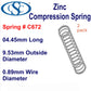 Zinc Compression Spring 4.45mm Long (9.53 OD x 0.89 WD) C672 (2 pack) from Century