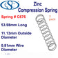 Zinc Compression Spring 53.98mm Long (11.13 OD x 0.81)  WDC676 (2 pack) from Century