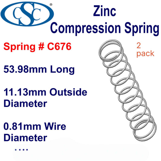 Zinc Compression Spring 53.98mm Long (11.13 OD x 0.81)  WDC676 (2 pack) from Century